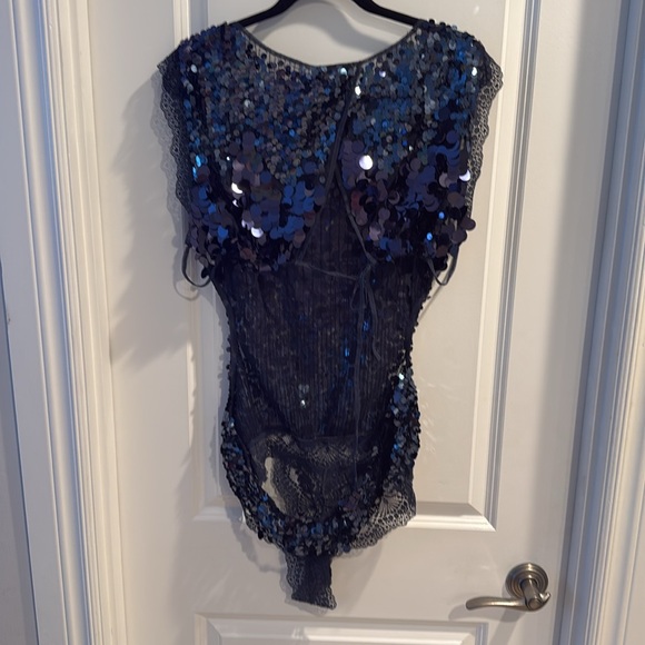 💋FP Sequin Navy Bodysuit💋 - Picture 5 of 6